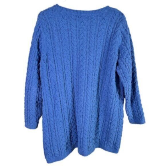 J. Jill | Blue Chenille Cable Knit Long Sleeves Sweater Size 2X - Picture 3 of 8